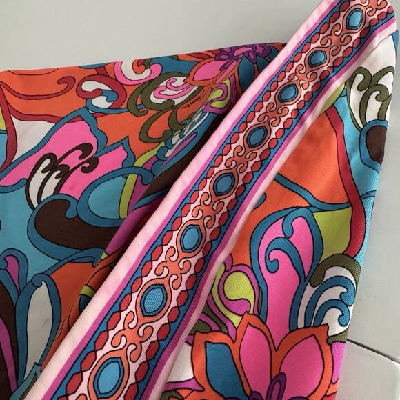 Trina Turk Sevilla Floral Swim Jersey Coverup M Multicolor Retro Resort Beachy - Picture 7 of 12